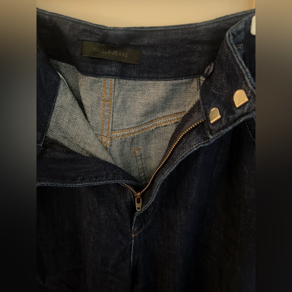 Uniqlo Wide Legs Dark Blue Jeans Women